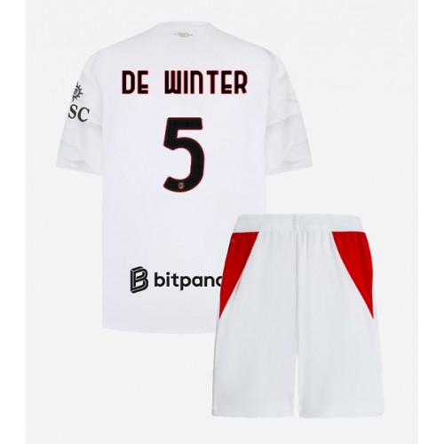 AC Milan Koni De Winter #5 Vieras Peliasu Lasten 2026-27 Lyhythihainen (+ Lyhyet housut)
